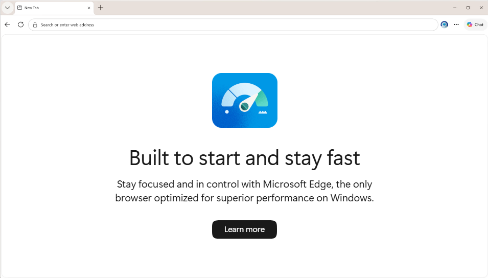 Aero browser performance interface
